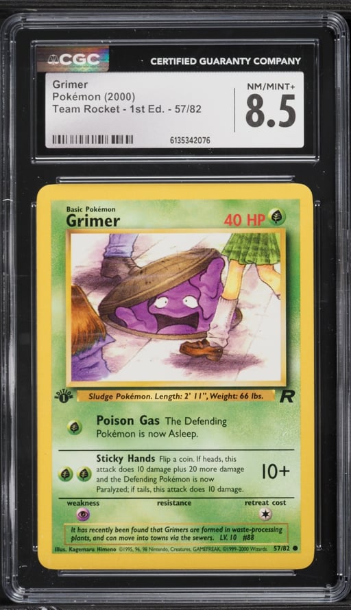 2000 Pokemon Team Rocket 1st Edition Grimer #57 CGC 8.5 NM-MT+