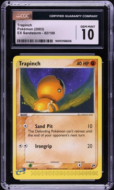 2003 Pokemon EX Sandstorm Trapinch #82 CGC 10 GEM MINT