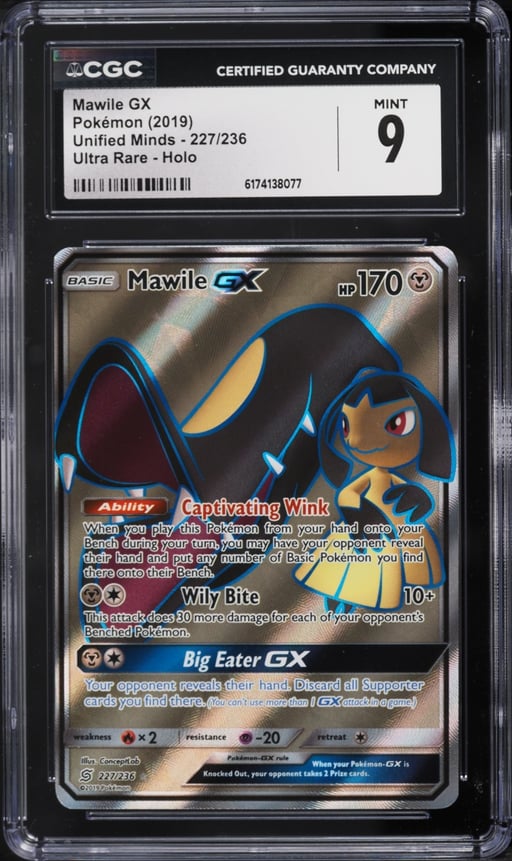 2019 Pokemon Unified Minds Ultra Rare Holo Mawile GX #227 CGC 9 MINT