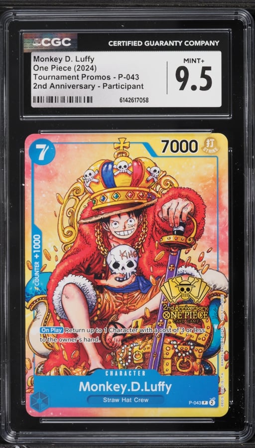 2024 One Piece Promo 2nd Anniversary Participant Monkey D. Luffy #P-043 CGC 9.5 MINT+