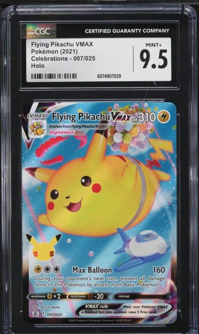 2021 Pokemon Sword & Shield Celebrations Flying Pikachu VMAX #7 CGC 9.5 MINT+