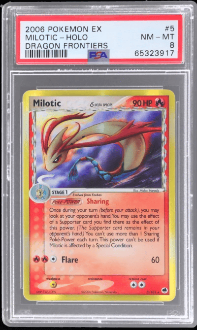 2006 Pokemon Ex Dragon Frontiers Holo Milotic #5 PSA 8