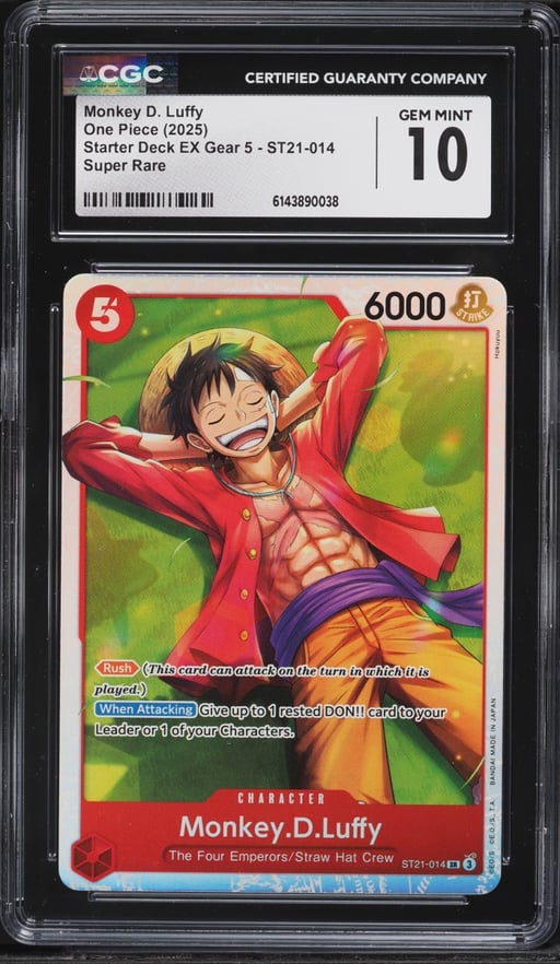 2025 One Piece Starter Deck EX Gear 5 SR Monkey D. Luffy #ST21-014 CGC 10 GEM MINT