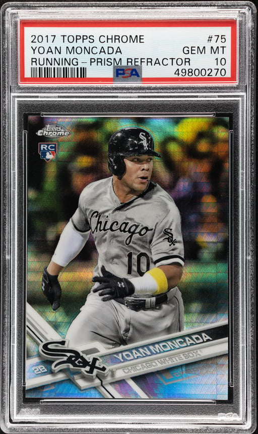 2017 Topps Chrome Prism Refractor Yoan Moncada #75 PSA 10