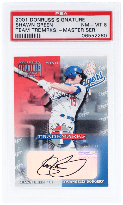 2001 Donruss Signature Team Trademarks Masters Series Shawn Green PSA 8