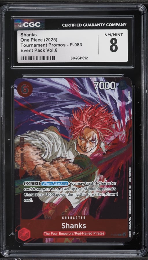 2025 One Piece Tournament Promo Event Pack Vol. 6 Shanks #P-083 CGC 8 NM-MT