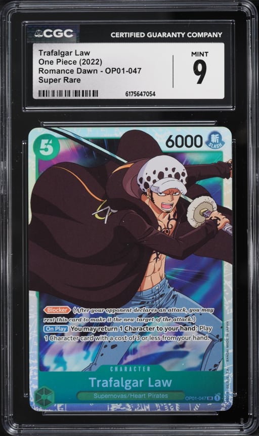 2022 One Piece Romance Dawn Trafalgar Law #OP01-047 CGC 9 MINT