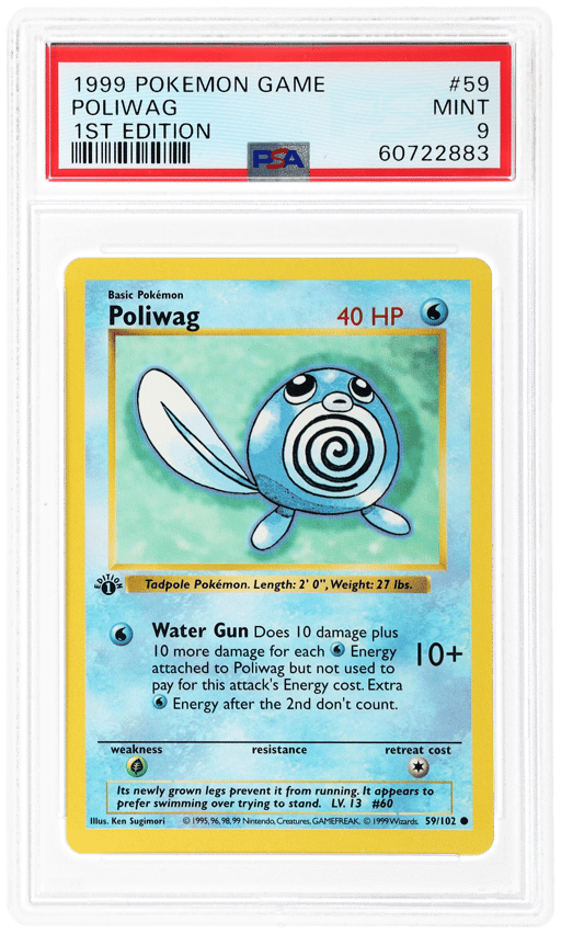1999 Pokemon Base Set 1st Edition Poliwag #59 PSA 9