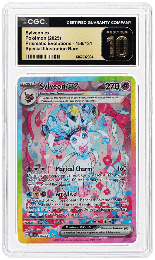 2025 Pokemon Scarlet and Violet Prismatic Evolutions Special Illustration Rare Sylveon Ex #156 CGC PRI