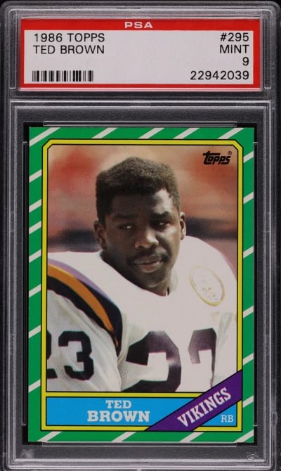 1986 Topps Football Ted Brown #295 PSA 9 MINT