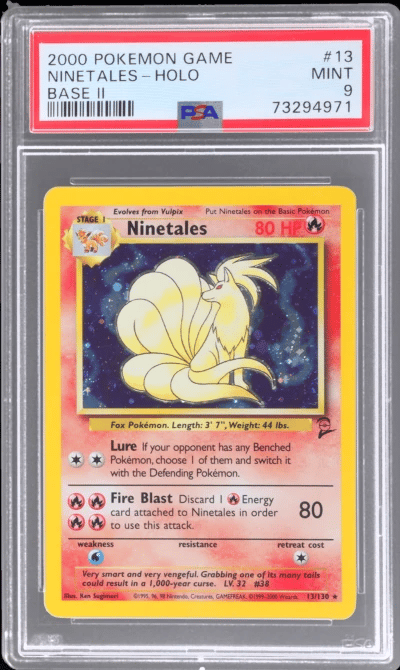 2000 Pokemon Base Set 2 Holo Ninetales #13 PSA 9