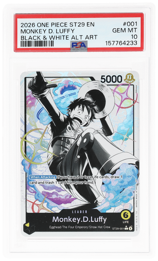 2026 One Piece Starter Deck Egghead Black and White Alternate Art Monkey D. Luffy # ST29001 PSA 10