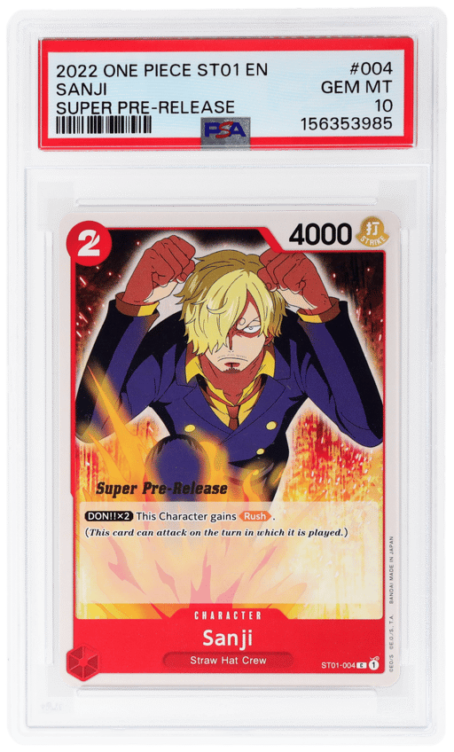 2022 One Piece Straw Hat Crew Super Prerelease Sanji #ST01-004 PSA 10