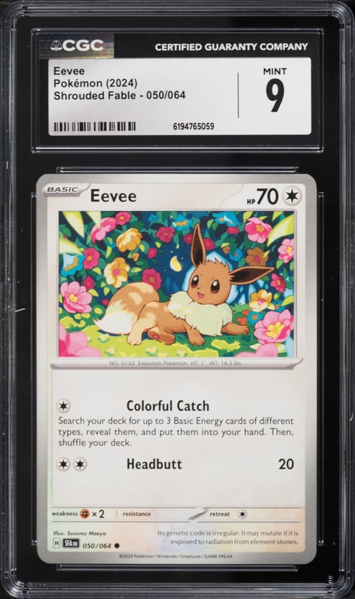 2024 Pokemon Scarlet & Violet Shrouded Fable Eevee #050 CGC 9 MINT