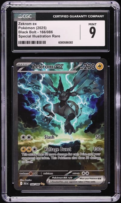 2025 Pokemon Scarlet & Violet Black Bolt SIR Zekrom ex #166 CGC 9 MINT