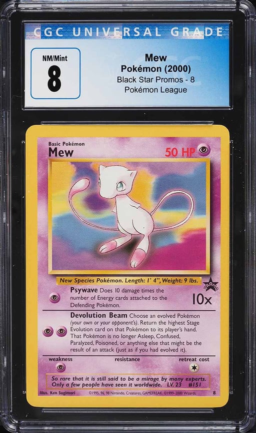 2000 Pokemon League Black Star Promo Mew #8 CGC 8 NM-MT