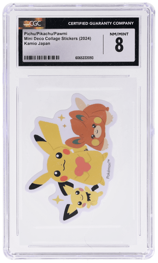 2024 Pokemon Mini Deco Collage Stickers Japanese Pichu/Pikachu/Pawmi # CGC 8