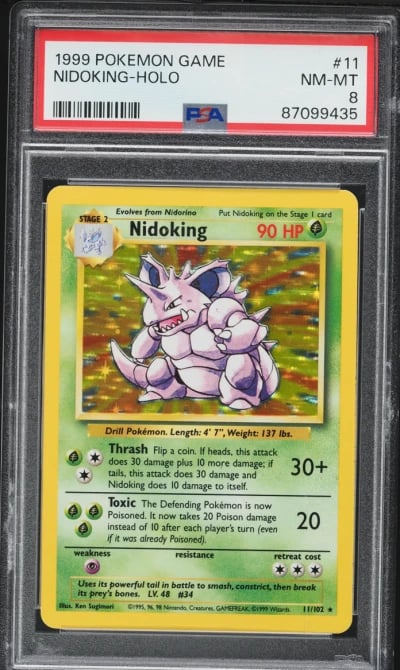 1999 Pokemon Base Set Holo Nidoking #11 PSA 8 NM-MT