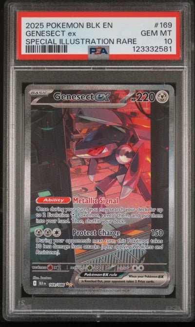 2025 POKEMON BLK EN-BLACK BOLT SPECIAL ILLUSTRATION RARE #169 GENESECT EX PSA 10