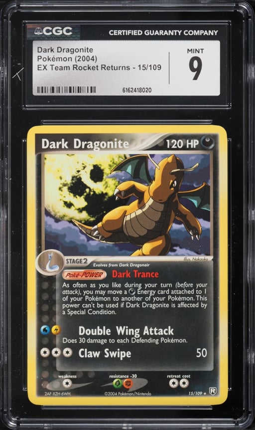 2004 Pokemon EX Team Rocket Returns Dark Dragonite #15 CGC 9 MINT