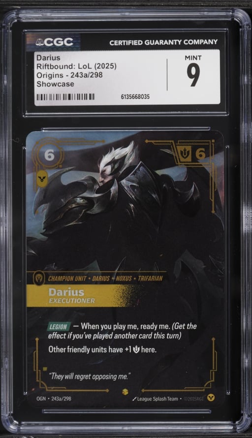 2025 Riftbound League Of Legends LoL Origins Darius #243A CGC 9 MINT