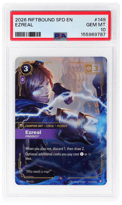 2026 Riftbound League of Legends Spiritforged Ezreal Prodigy #149 PSA 10