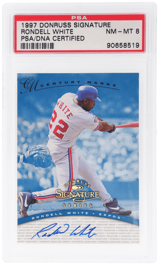 1997 Donruss Signature Century Marks Rondell White 53/100 PSA/DNA Auth
