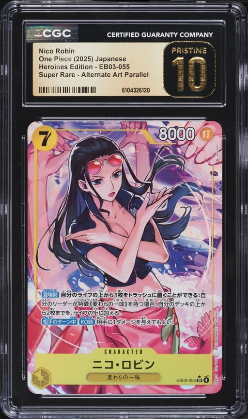 2025 One Piece Japanese Heroines Edition SR Alt Art Nico Robin #EB03-055 CGC 10 PRISTINE