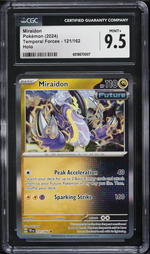 2024 Pokemon SV Temporal Forces Holo Miraidon #121 CGC 9.5 MINT+