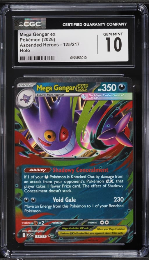2026 Pokemon Mega Ascended Heroes Holo Mega Gengar ex #125 CGC 10 GEM MINT