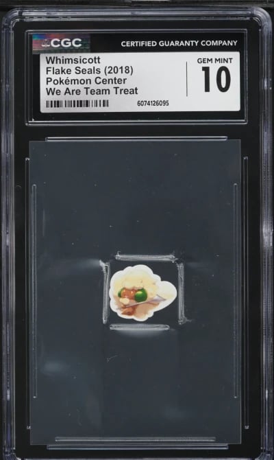 2018 Pokemon Center Flake Seals We Are Team Treat Whimsicott CGC 10 GEM MINT