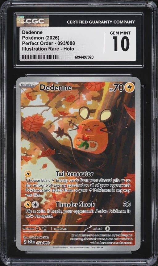 2026 Pokemon Mega Evolution Perfect Order IR Dedenne #93 CGC 10 GEM MINT