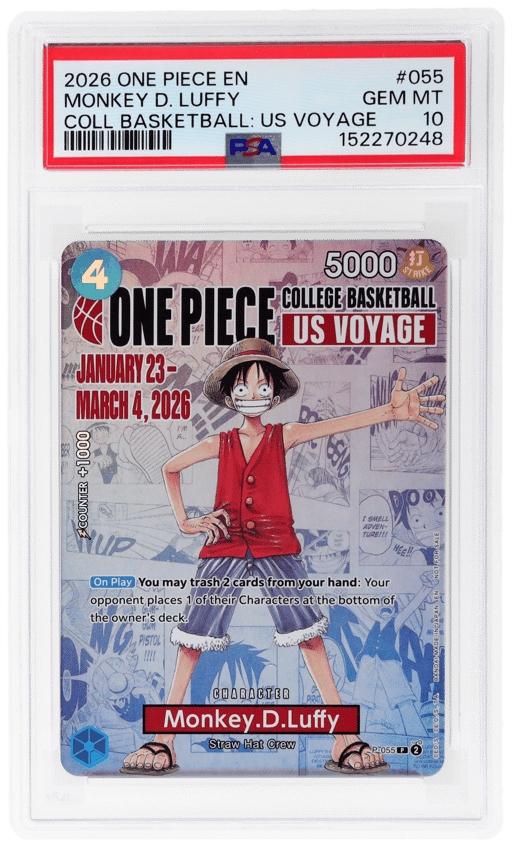 2026 One Piece Promo College Basketball US Voyage Monkey D. Luffy #P-055 PSA 10