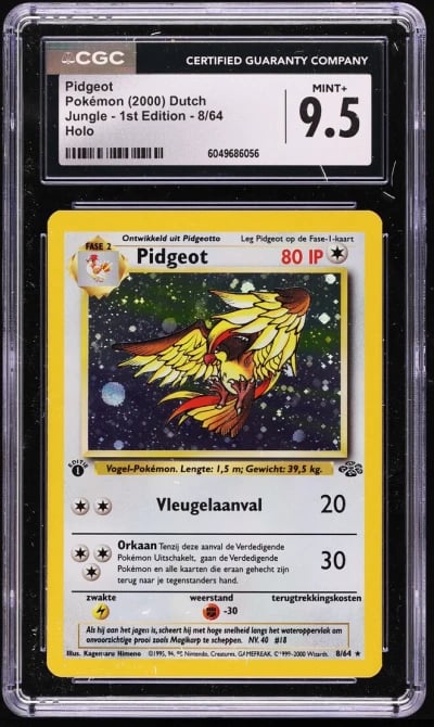 2000 Pokemon Dutch Jungle 1st Edition Holo Pidgeot #8 CGC 9.5 MINT+
