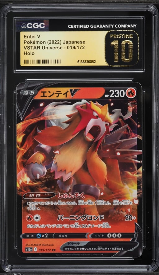 2022 Pokemon Japanese Sword & Shield VSTAR Universe Alt Art Entei V #19 CGC 10 PRISTINE