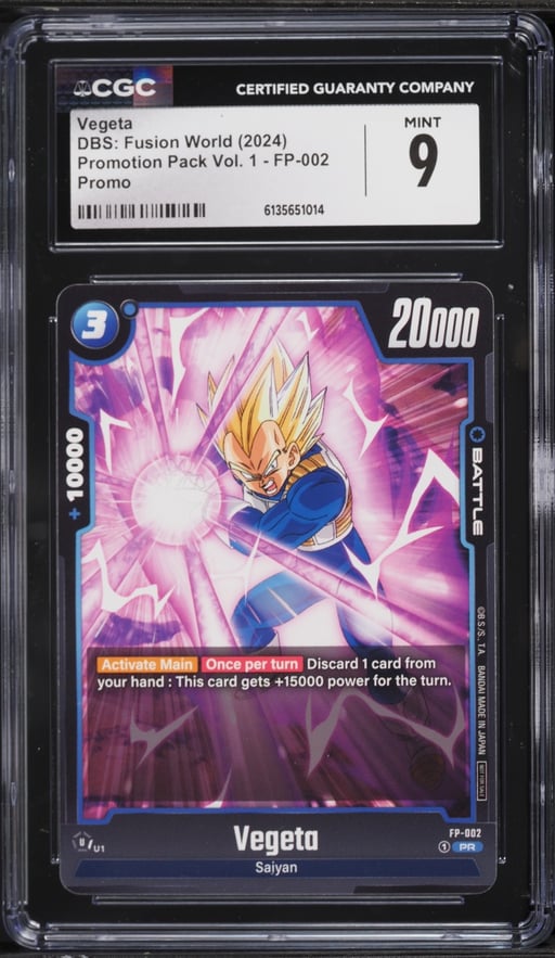 2024 DBS: Fusion World Promotion Pack Vol. 1 Vegeta #FP-002 CGC 9 MINT