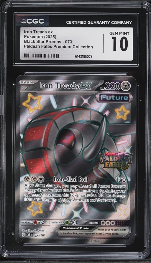 2025 Pokemon SV Promo Paldean Fates Premium Full Art Iron Treads EX #73 CGC 10 GEM MINT