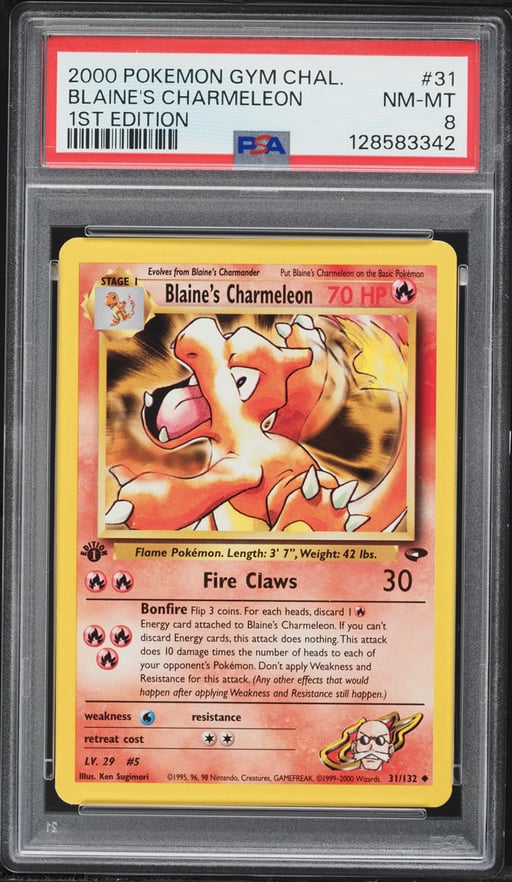 2000 Pokemon Gym Challenge 1st Edition Blaine's Charmeleon #31 PSA 8 NM-MT