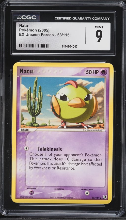 2005 Pokemon EX Unseen Forces Natu #63 CGC 9 MINT