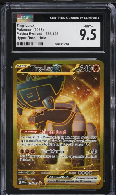 2023 Pokemon SV Paldea Evolved Gold Rare Ting-Lu ex #275 CGC 9.5 MINT+