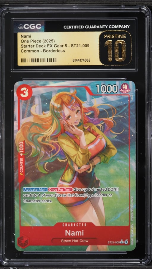 2025 One Piece Starter Deck EX Gear 5 Borderless Alt Art Nami #ST21-009 CGC 10 PRISTINE