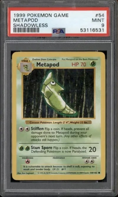 1999 Pokemon Game #54 Metapod Sh