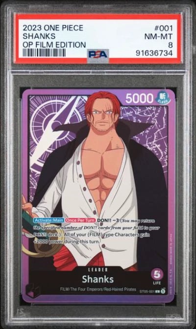 2023 One Piece Shanks OP Film Edition ST05-001 Leader PSA 8