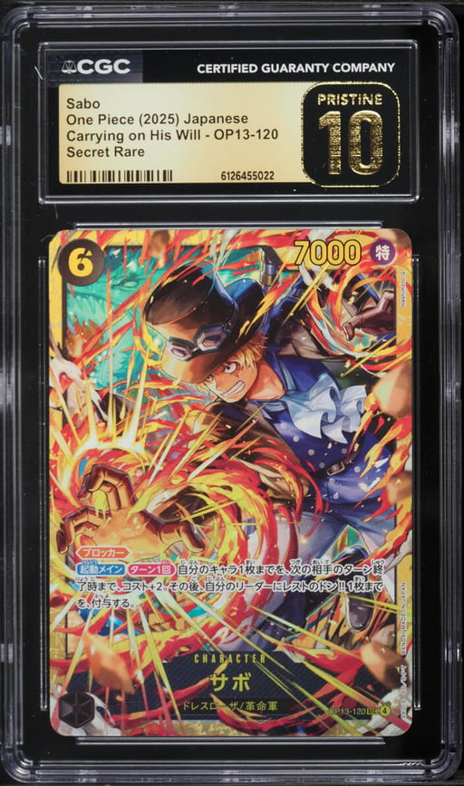 2025 One Piece Japanese Carrying On His Will SEC Sabo #OP13-120 CGC 10 PRISTINE