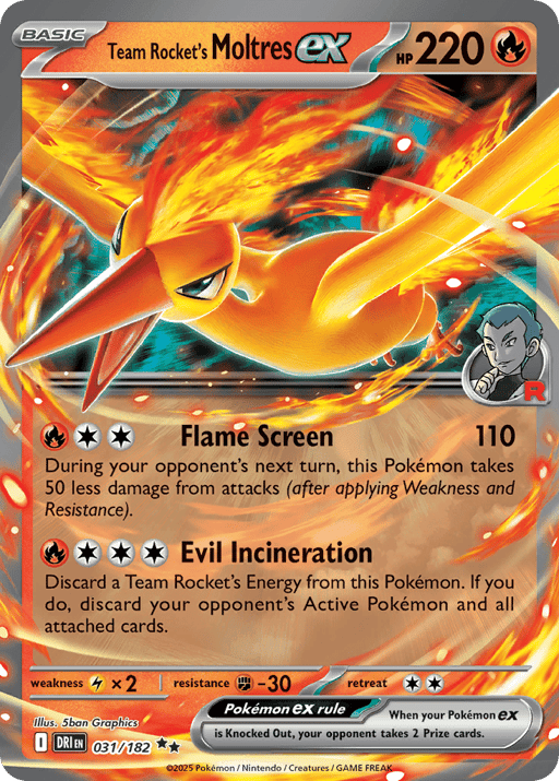 2025 Team Rocket's Moltres ex #31 Destined Rivals