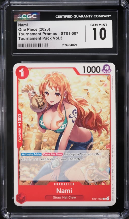 2023 One Piece Promo Tournament Pack Vol.3 Nami #ST01-007 CGC 10 GEM MINT