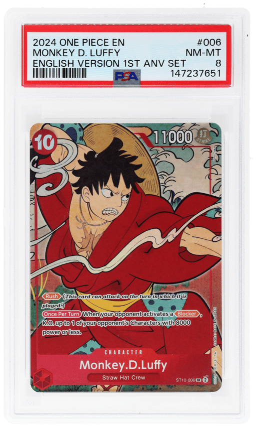 2024 One Piece 1st Anniversary Set Promo Monkey D Luffy #ST10-006 PSA 8