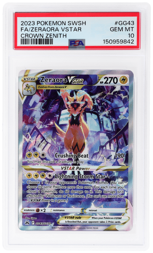 2023 Pokemon Sword and Shield Crown Zenith Galarian Gallery Zeraora Vstar #GG43 PSA 10