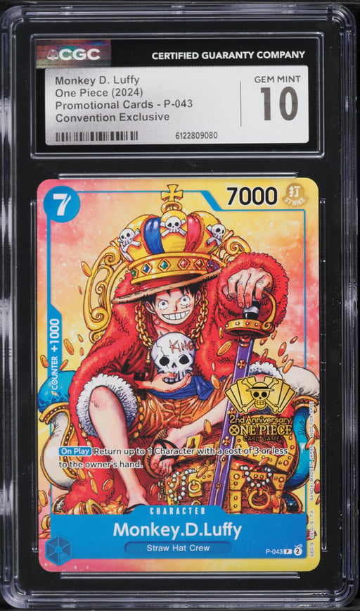 2024 One Piece Promo Cards Convention Exclusive Monkey D. Luffy #P-043 CGC 10 GEM MINT