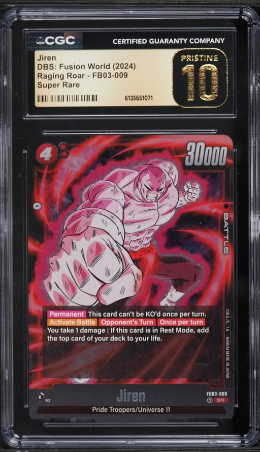 2024 Dragon Ball Super Fusion World Raging Roar Jiren #FB03-009 CGC 10 PRISTINE